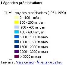 Légendes précipitations