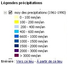 Légendes précipitations