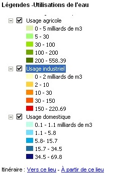 Légendes utilisations