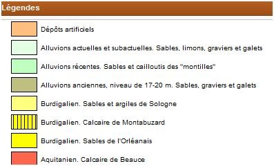 Légende carte géologique